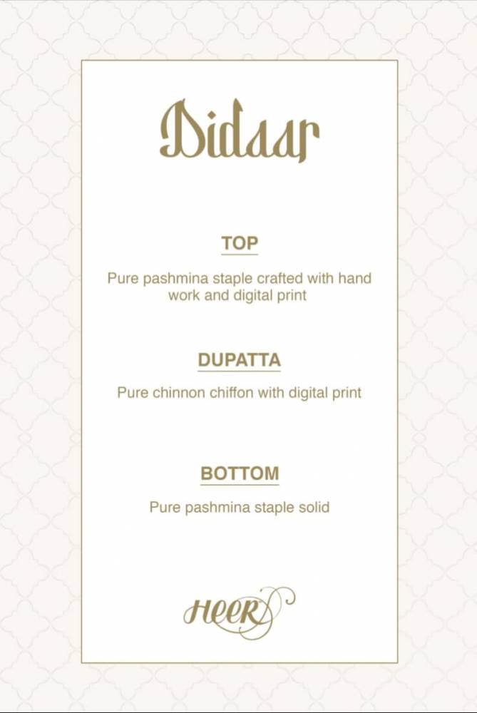 Didaar By Kimora Heer Printed Pashmina Dress Material Catalog
